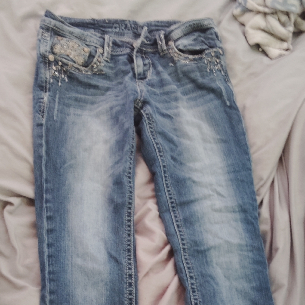Grace Women's Distressed Blue Skinny Jeans